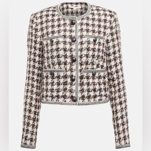 VERONICA BEARD CIRTANE HOUNDSTOOTH TWEED JACKET - Picture 1 of 12